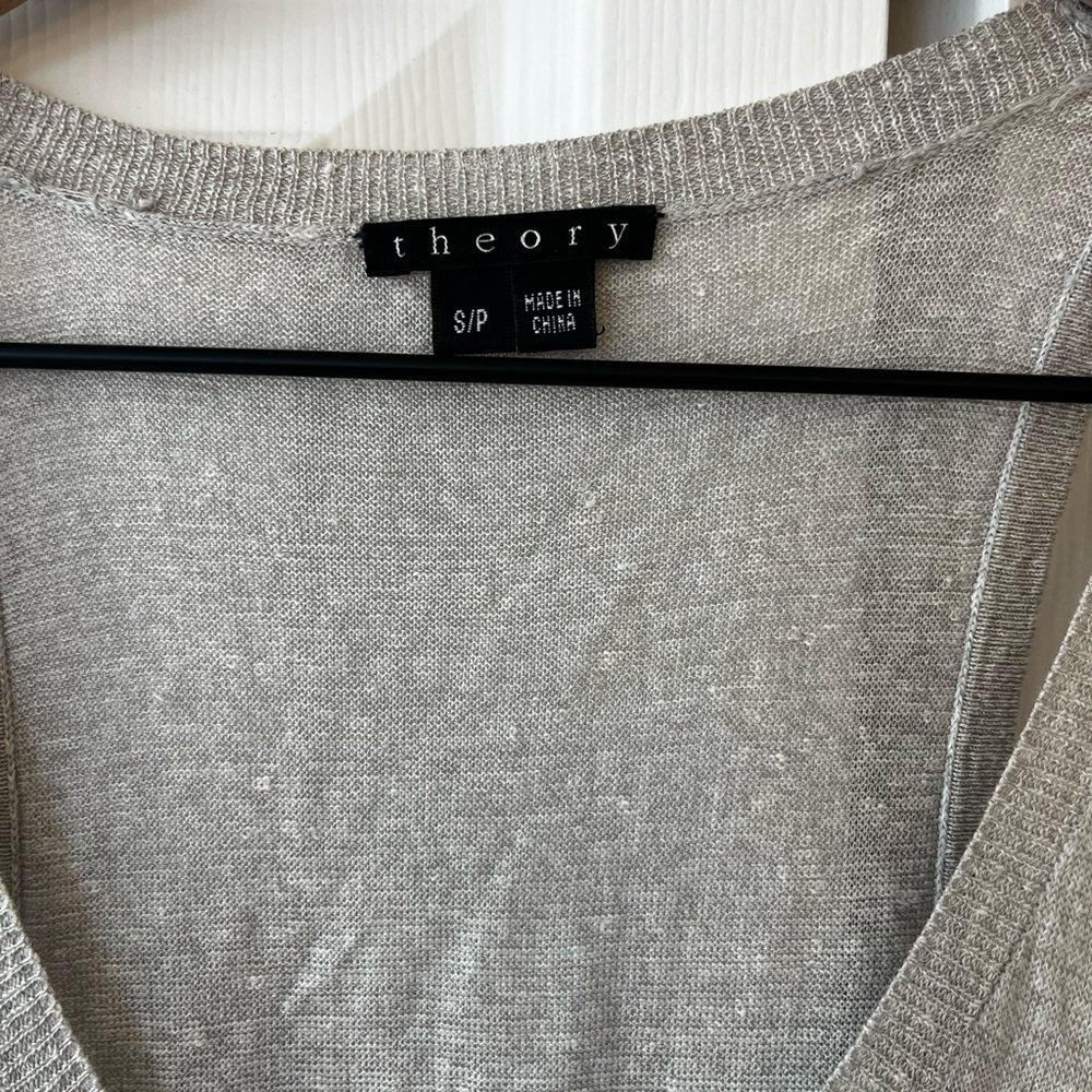 Theory Riane Riflex Drop Waist Tank Dress, Gray/Mint Green, Size M - Picture 3 of 7